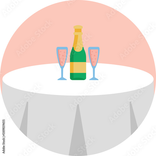 A glass of champagne, symbolizing celebratory drinks often served at restaurants for special occasions.