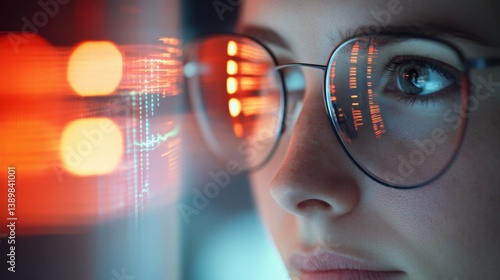 Wallpaper Mural Businesswoman analyzing data on laptop with graphs and charts in modern office environment Torontodigital.ca