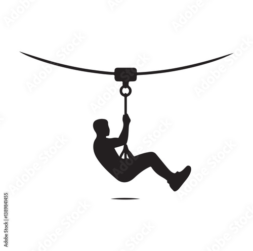 Minimal Zipline silhouette icon.