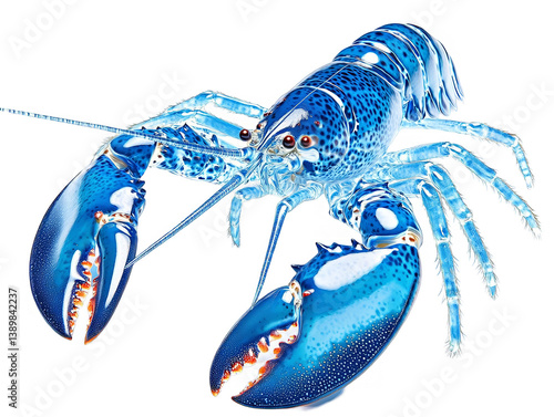 Blue Lobster Illustration On Transparent Background Isolated Close Up