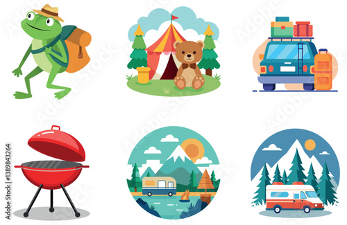 Camping Bundle. Apocalyptic City Destruction Collection Stickers