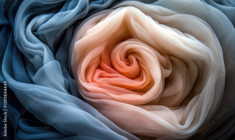 Obraz premium Pastel fabric swirl, abstract texture, close-up, soft, design background