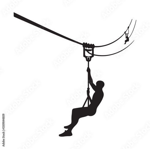 Minimal Zipline silhouette icon.