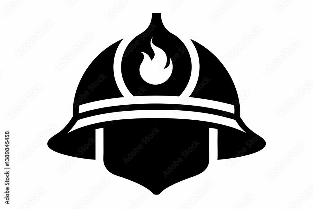 Fototapeta premium a firefighter helmet design silhouette vector illustration