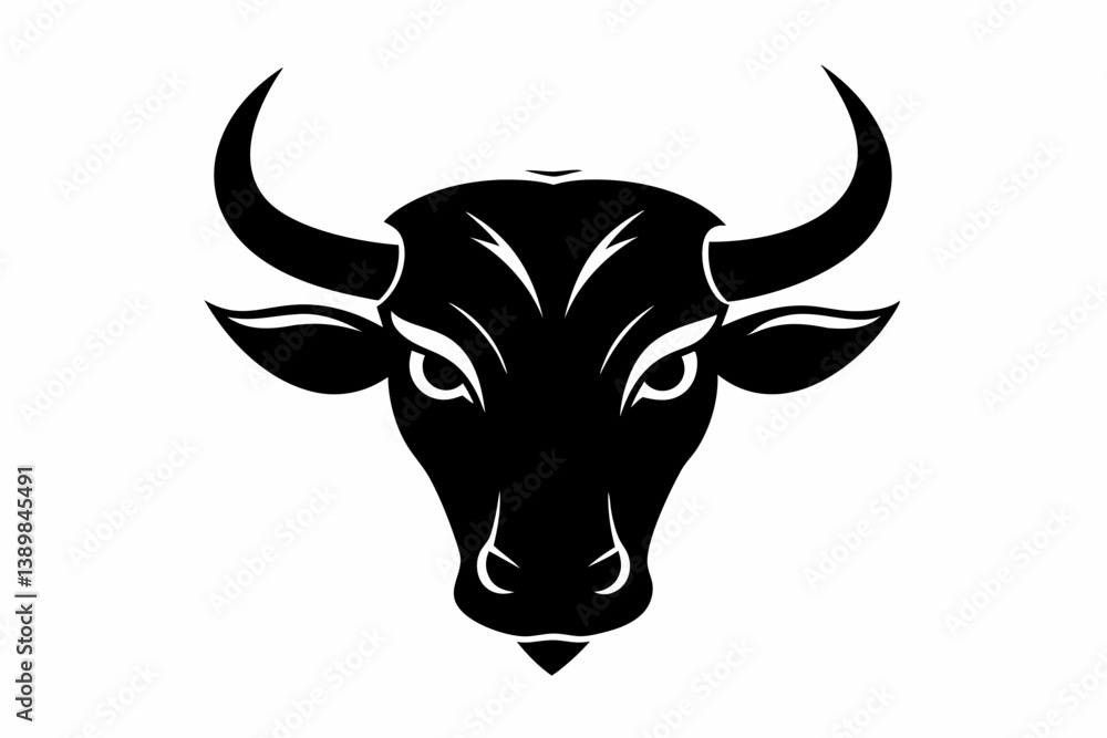 Naklejka premium a bull head design silhouette vector illustration