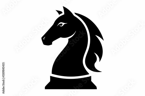 a chess knight design silhouette vector illustration