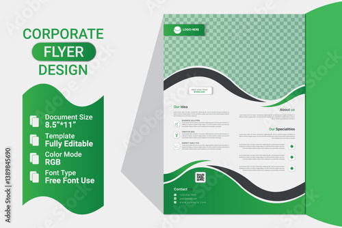Corporate Business Flyer poster pamphlet brochure cover design layout background, two colors scheme, vector template in A4 size - Vector
