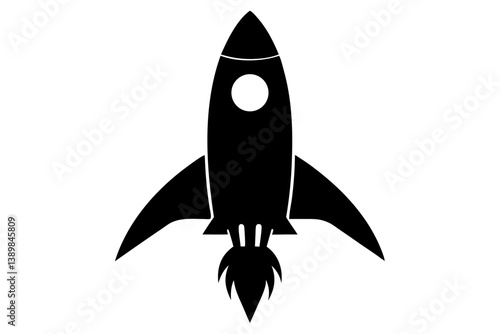 a rocket ship design silhouette vector illustration