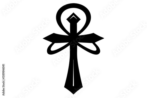 ankh cross silhouette vector illustration