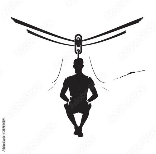 Minimal Zipline silhouette icon.