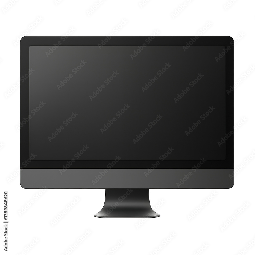 Flat-screen computer monitor isolated Flat-screen computer monitor isolated