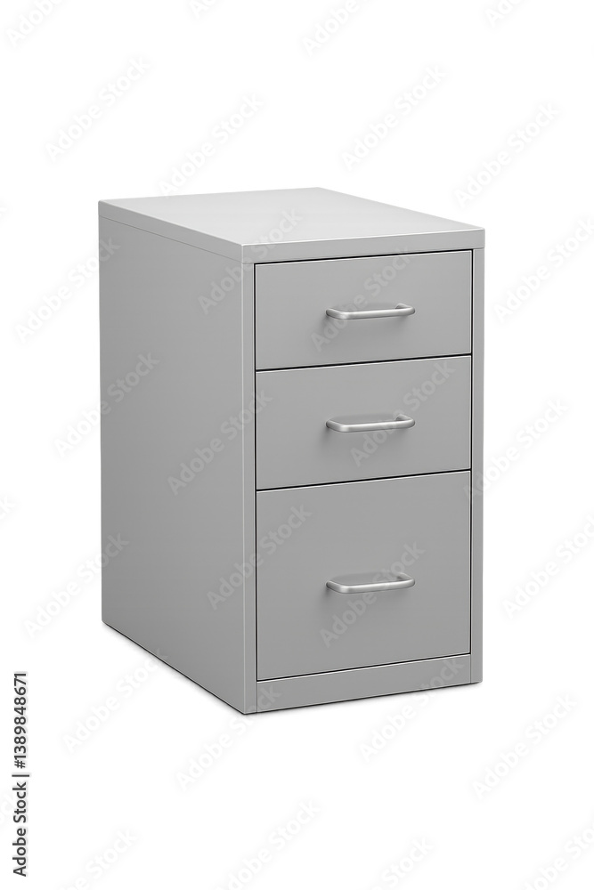 Three-drawer metal filing cabinet isolated Three-drawer metal filing cabinet isolated