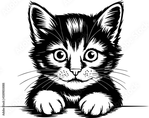 Cute Cat SVG | Curious Kitten Clipart | Cat Svg 