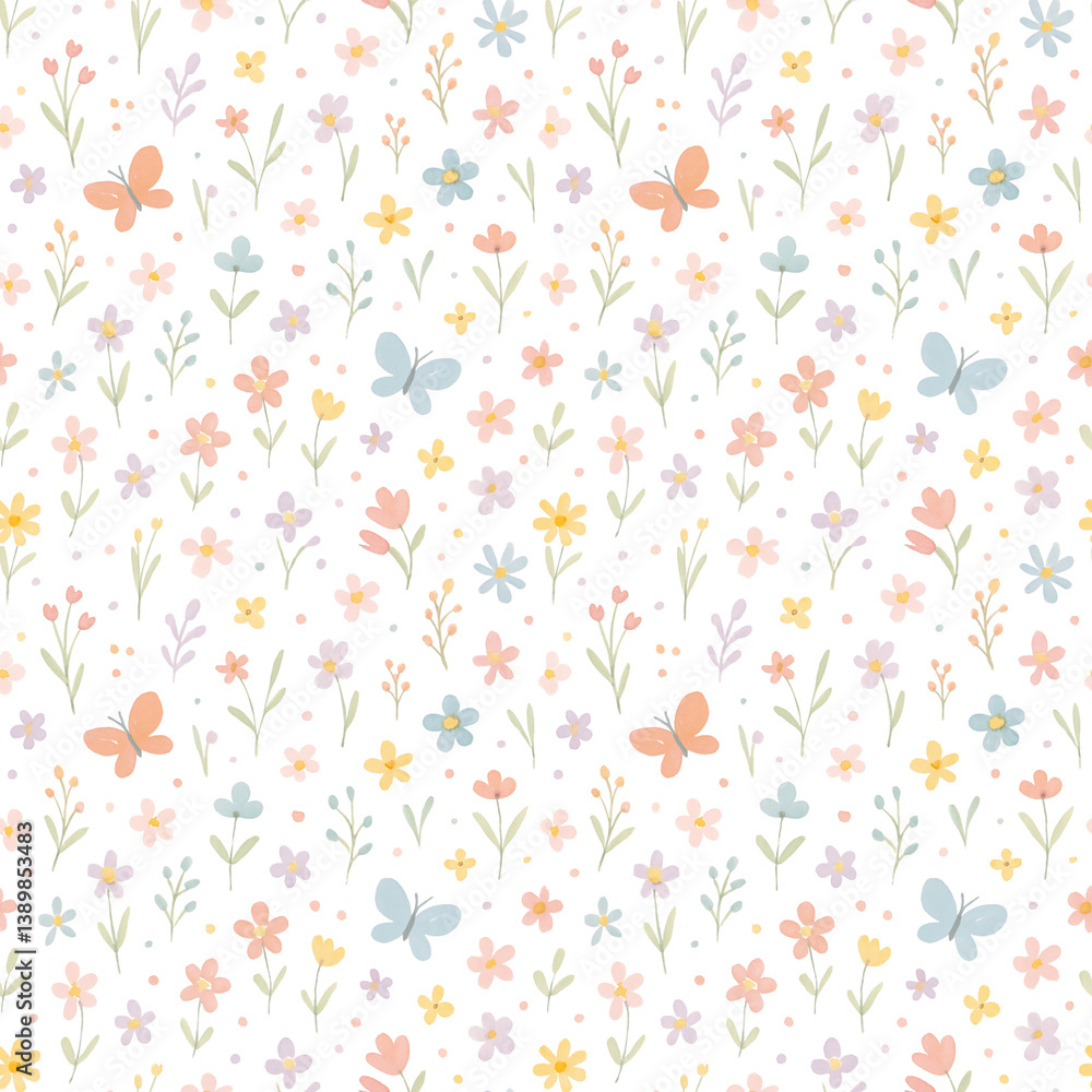 Butterfly with flowers pattern Butterfly with flowers pattern