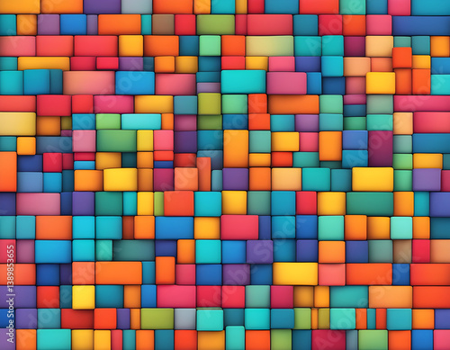 Abstract colorful pattern like big Blocks background