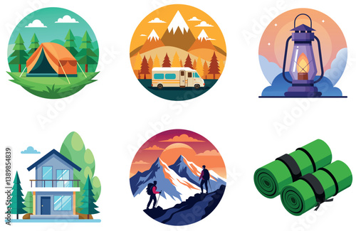 Camping Bundle. African Savanna Kilimanjaro Collection Stickers