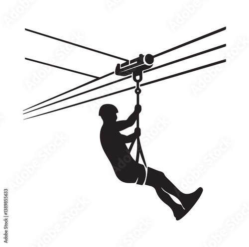 Minimal Zipline silhouette icon.