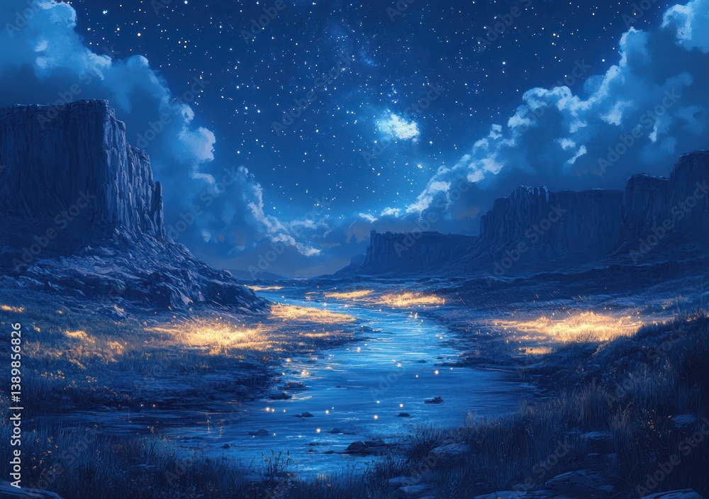 Naklejka premium Surreal Collage Landscape with Glowing River and Vintage Photo Fragments in a Dadaist Style