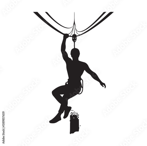 Minimal Zipline silhouette icon.