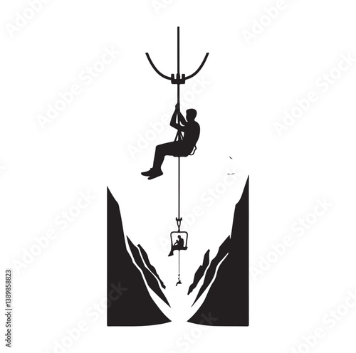 Minimal Zipline silhouette icon.