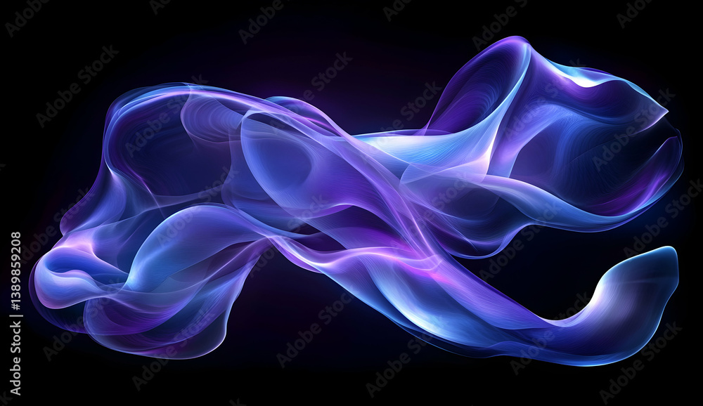 Fototapeta premium Purple and blue gradient background with flowing waves