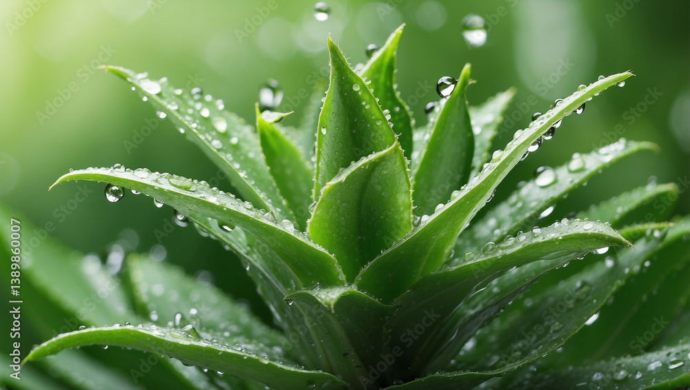 Fresh Aloe Vera Leaves with Water Droplets for Natural Skincare and Wellness Fresh Aloe Vera Leaves with Water Droplets for Natural Skincare and Wellness