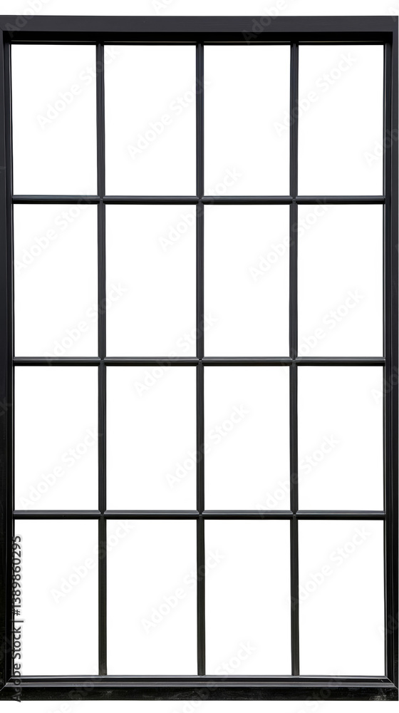 Isolated Black Window Frame Illustration on Transparent Background Isolated Black Window Frame Illustration on Transparent Background