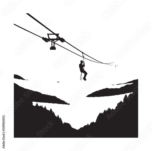Minimal Zipline silhouette icon.
