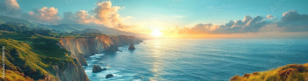 Obraz premium Majestic Cliffs and Ocean View in Kalalau Valley Kauai Hawaii