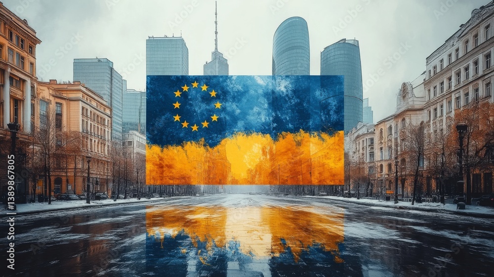 Fototapeta premium Flag Waving in the Wind