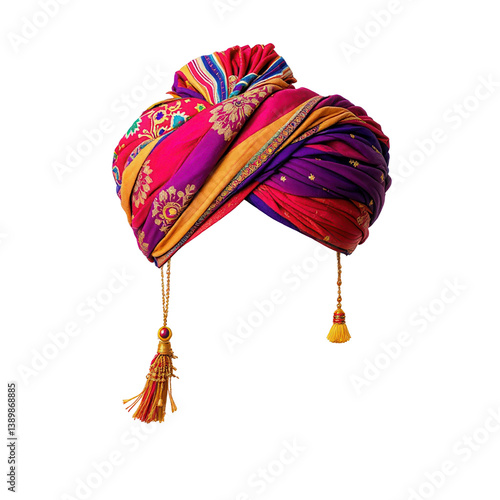 Rajasthani Turban on Transparent Background