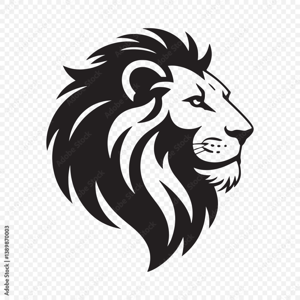 Fototapeta premium lion head silhouette vector illustration eps 10