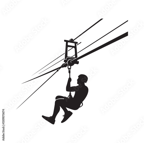 Minimal Zipline silhouette icon.
