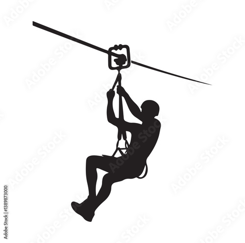 Minimal Zipline silhouette icon.