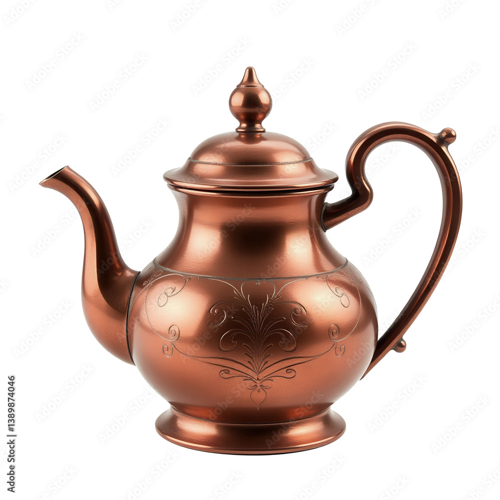 Tea Kettle with Indian Chai on Transparent Background Tea Kettle with Indian Chai on Transparent Background