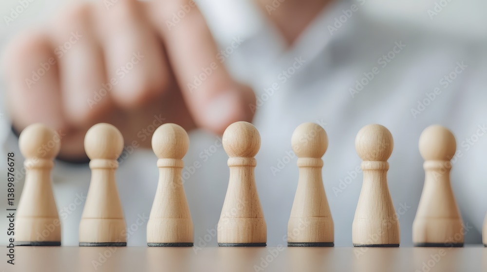 Business Leadership Strategizing with Chess Pieces on Board Business Leadership Strategizing with Chess Pieces on Board