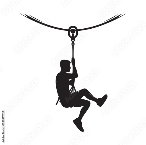 Minimal Zipline silhouette icon.