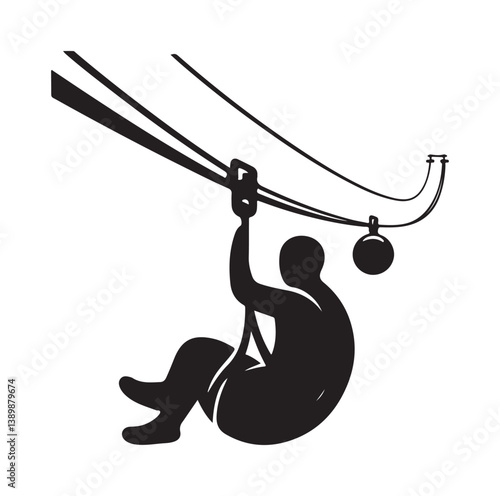Minimal Zipline silhouette icon.