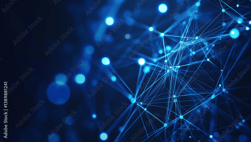 An abstract blue technology background with glowing dots and network connections. A digital technology concept. An abstract blue technology background with glowing dots and network connections. A digital technology concept.