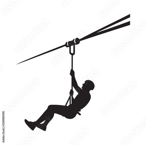 Minimal Zipline silhouette icon.