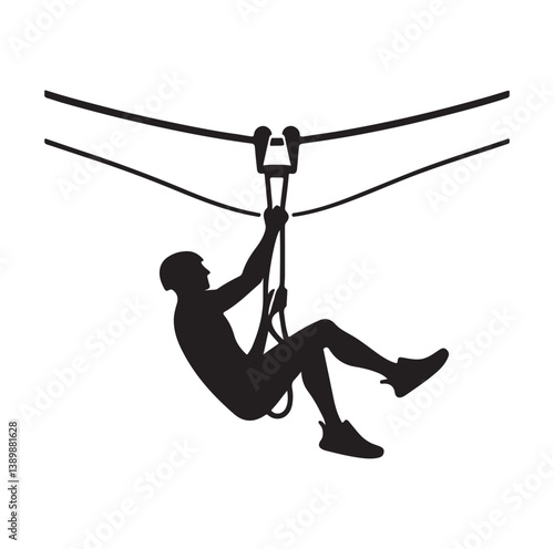 Minimal Zipline silhouette icon.
