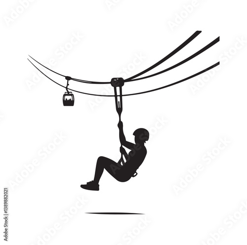 Minimal Zipline silhouette icon.