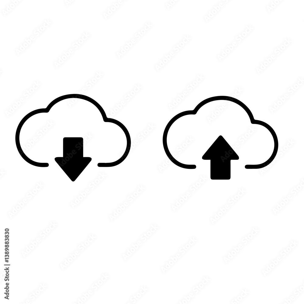 Download upload icon vector. Download upload icon vector.