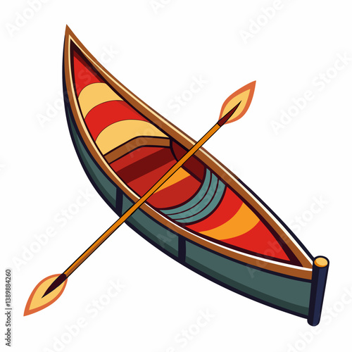 red canoe paddle