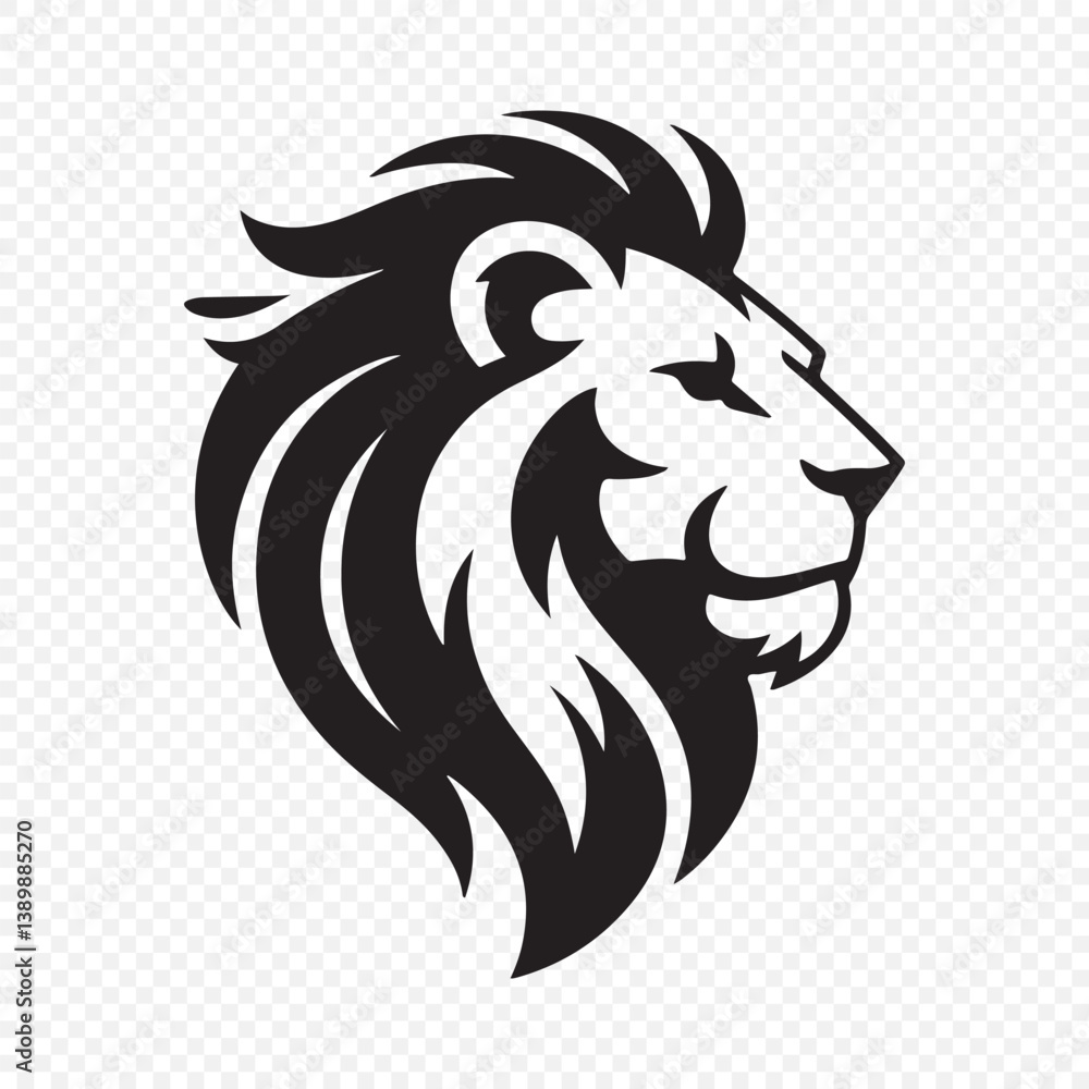 Fototapeta premium Lion face silhouette. Lion head vector illustration eps 10