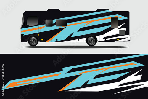 Vibrant and Dynamic RV Design Showcasing Bold Patterns and Colors Against a Neutral Background