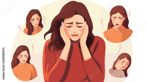 Professional Woman Crying Hysterically, Expressing Sadness or Pain in Emotional Scene