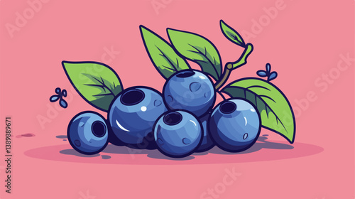 Detailed Blueberry Fruit Vector Illustration in Single Line Sketch Style for Design Projects