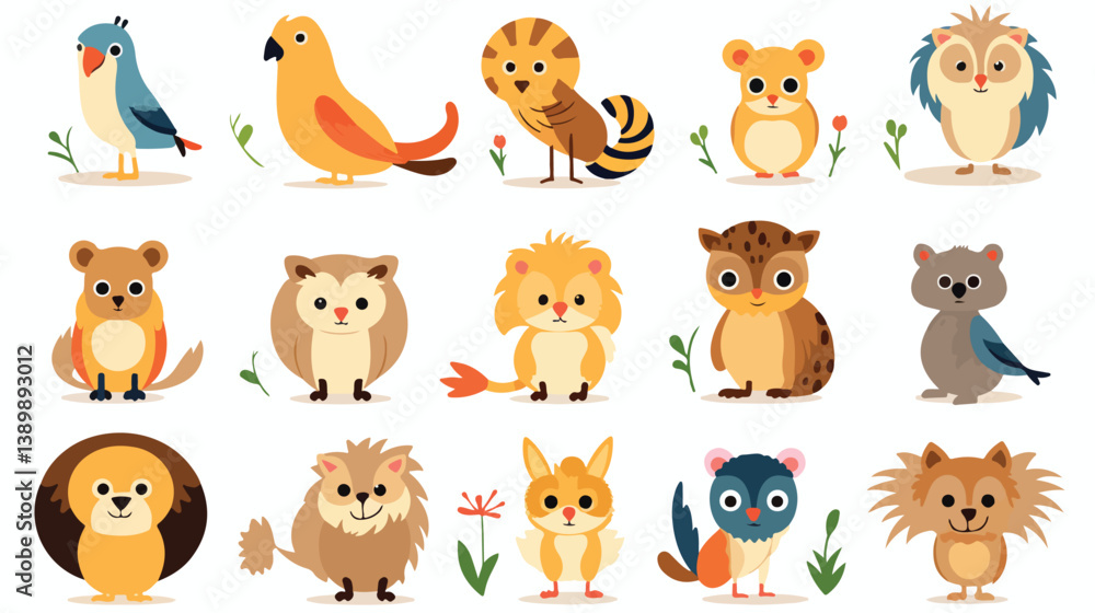 Adorable Wild Animal Chicken Chick Canary in Safari Jungle Illustration EPS File Adorable Wild Animal Chicken Chick Canary in Safari Jungle Illustration EPS File