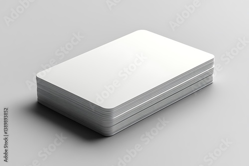 Stacked Blank White Cards, Rounded Corners, Paper, Clean, Minimalist Design, Elegant Look